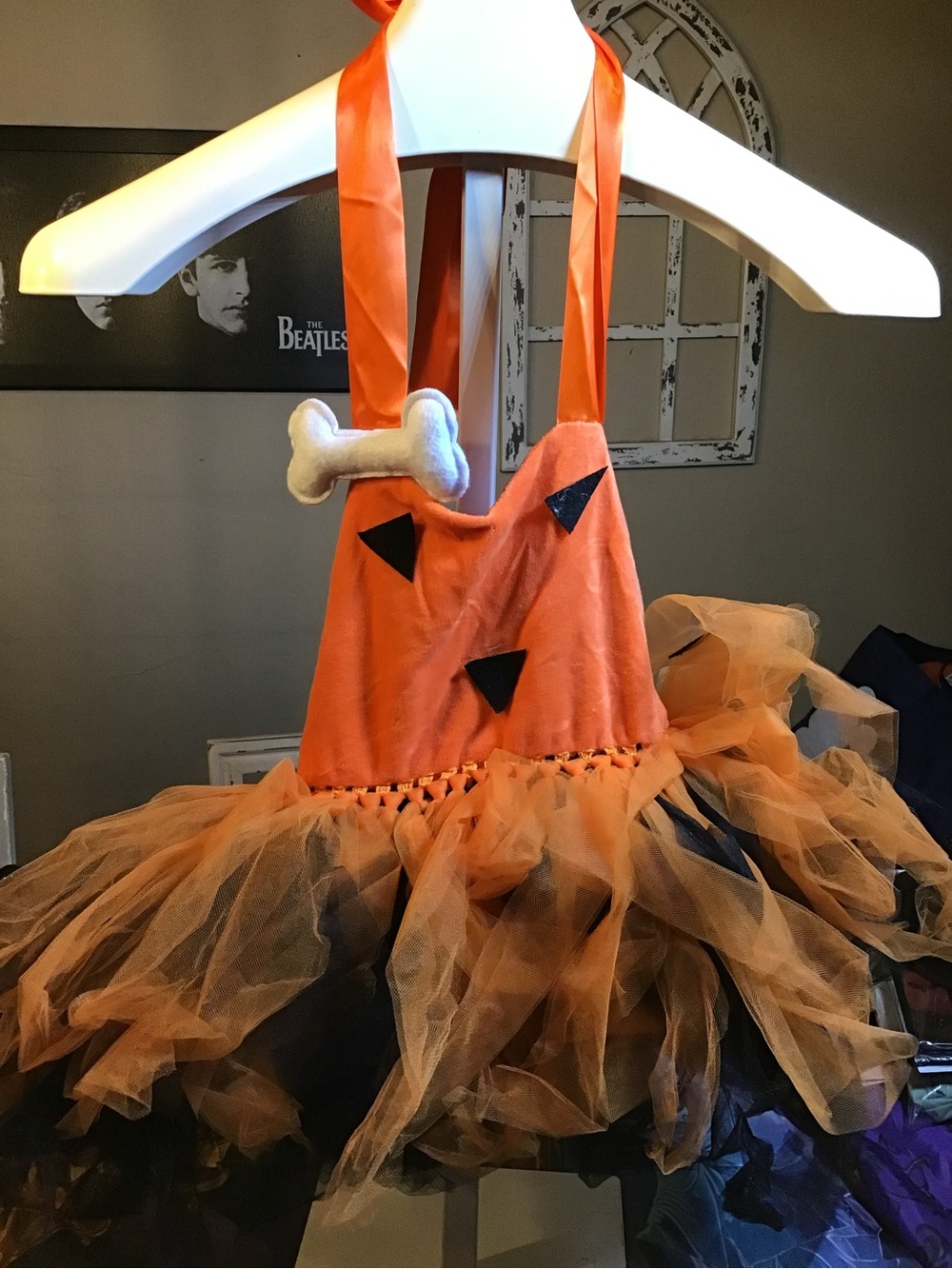 The Flintstones pebbles child costume tutu w/headband and belt